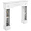 Foyers et accessoires avec fini blanc pur, rangement, bois de sapin et 45,3 x 39,4