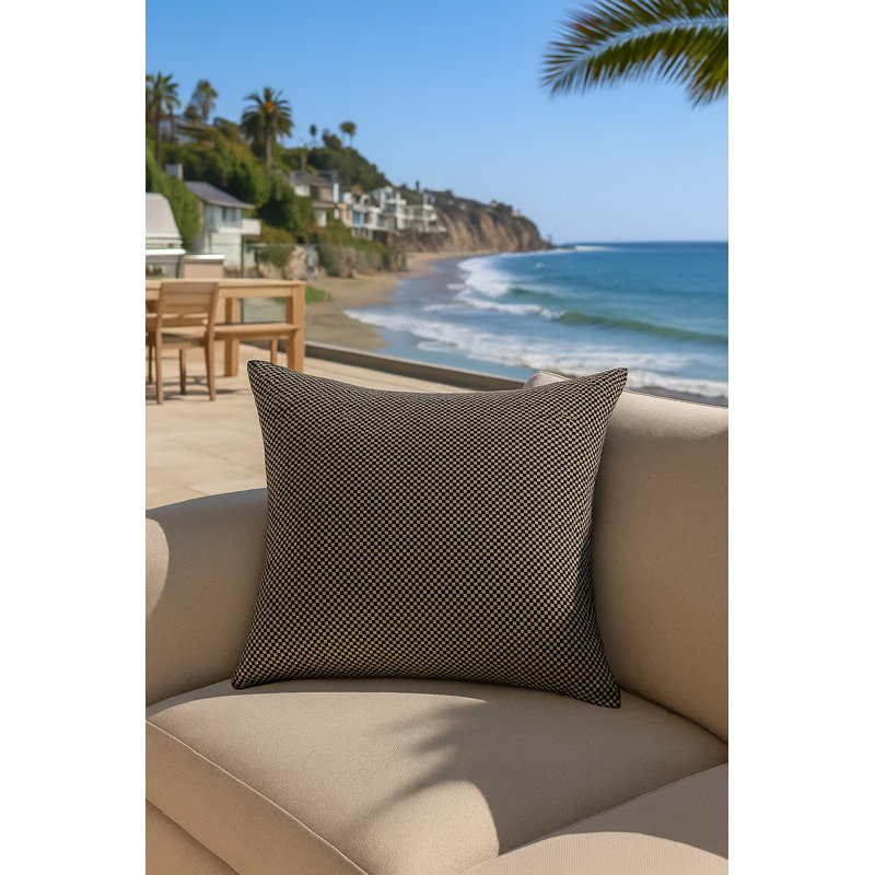 Outdoor Living Throw Pillow, Black Horizon, Square 20", Polyester