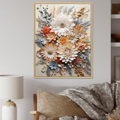 Couronne botanique beige «Unity» sur toile