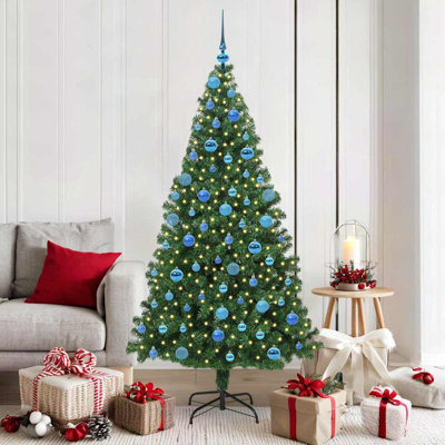 vidaXL Upside-down Artificial Pre-lit Christmas Tree with Ball Set