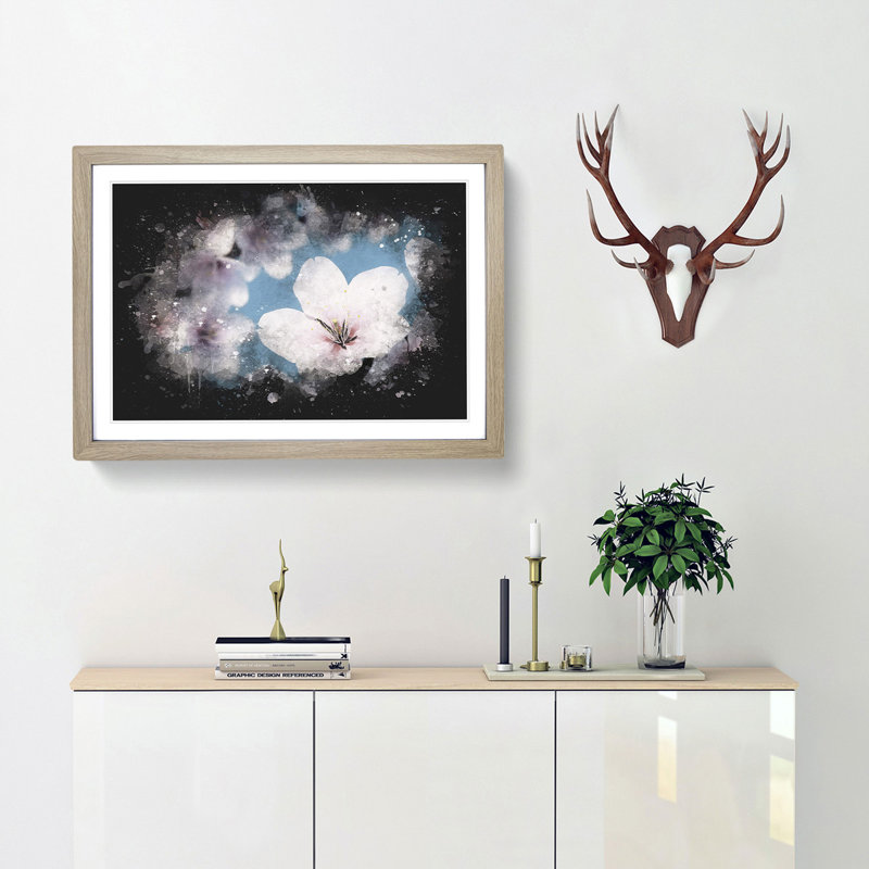 Cherry Blossom Tree in Spring - Framed Print, Oak Framed, 62cm H x 87cm W x 2cm D