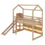 Lit mezzanine simple en bois avec glissoire, tablettes et lumière-2130739123