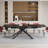 102'' Extendable Dining Table Set With Sintered Stone Dining Table And 8 Faux Leather Dining Chairs-115160301-115160303