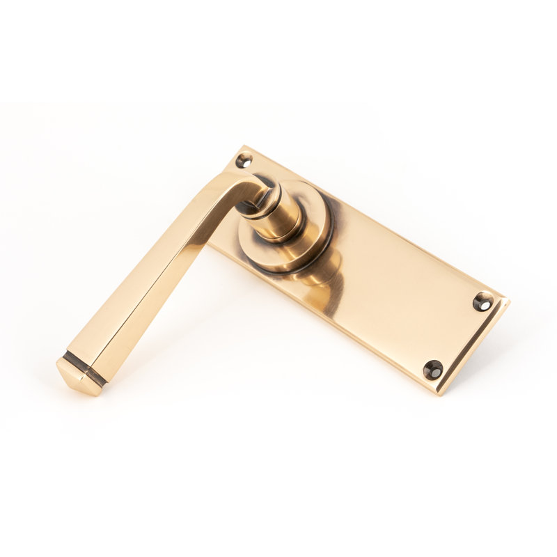 Aged Bronze Avon Lever Latch Set, Polished Bronze