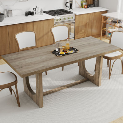 Rectangular 70" Dining Table with Unique Base