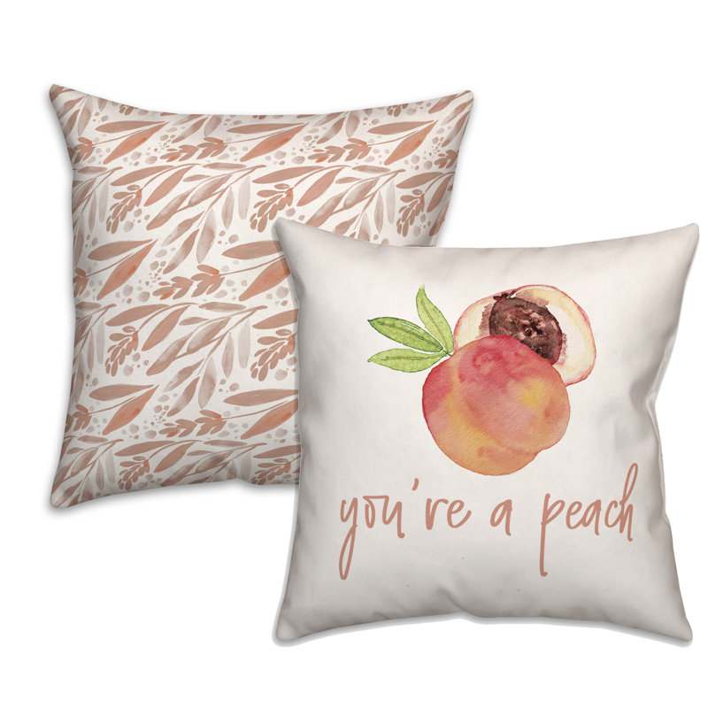 Housse de coussin Peach Wild Flowers - ensemble de 2