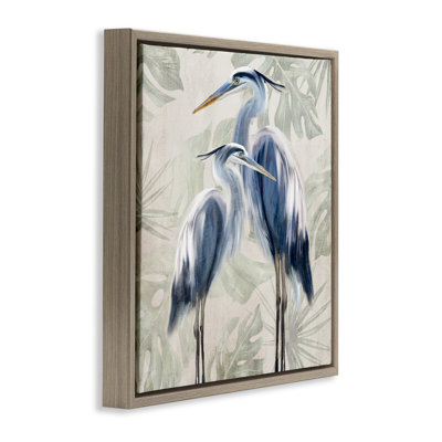 Heron Pair over Palms Floater Canvas Wall Art, design by Kim Allen