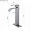 Robinet de lavabo de salle de bain à bec simple en acier inoxydable à finition nickel brossé