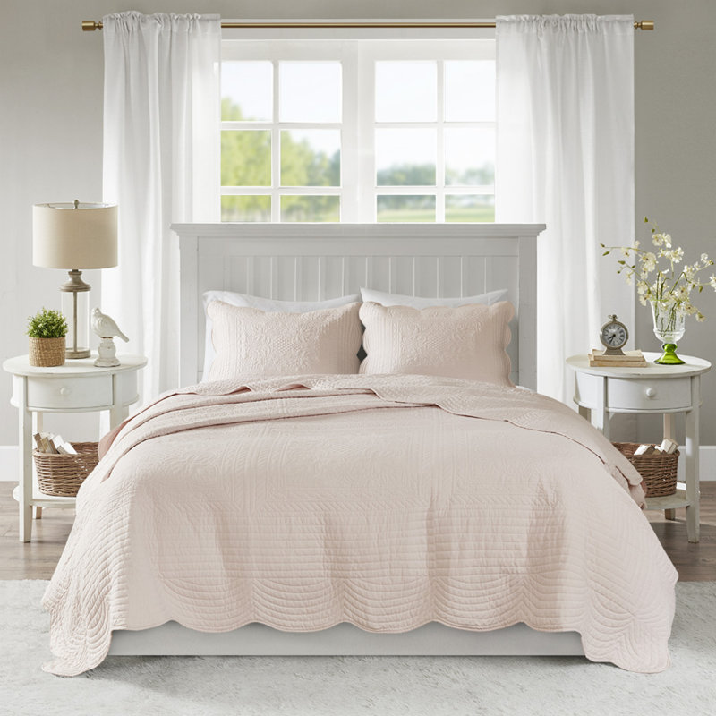 Ensemble de literie confortable en microfibre, de style campagnard rosé pour toutes les saisons