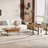 Cozy Natural Oval Double Drawer Coffee Table - Multi-Functional Design.Coffee table with double drawers. The board surface is MDF sticker, and both sides are transparent tempered glass.-305918589