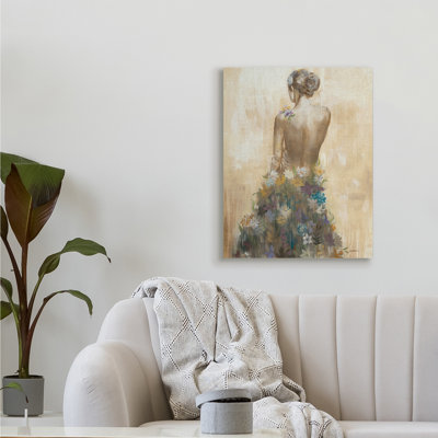 " Nude Female Body Soft Tone Flower Dress " by Liz Jardine