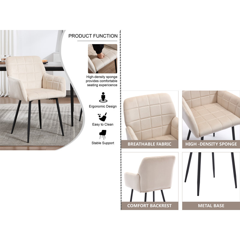 Chaises de salle à manger, 2, Blanc