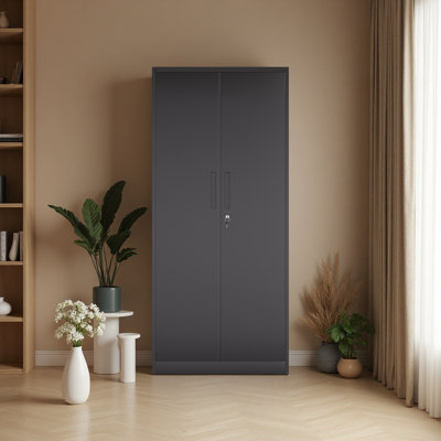 71"H Metal Garage Storage Cabinet,Tool Steel Locking Cabinet With Doors And 4 Shelves, Tall Cabinets For Garage Storage Systems Lockable File Cabinet For Home Office, Classroom/Pantry