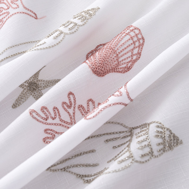 Rideau de douche Somi Coastal Seashells, Corail