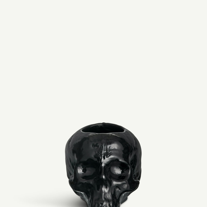 Still Life 3.3464'' H Lead Free Crystal Tabletop Votive Holder, Black
