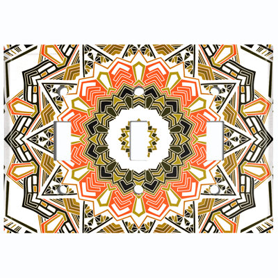 Patterned 3 - Gang Toggle Light Switch Standard Wall Plate