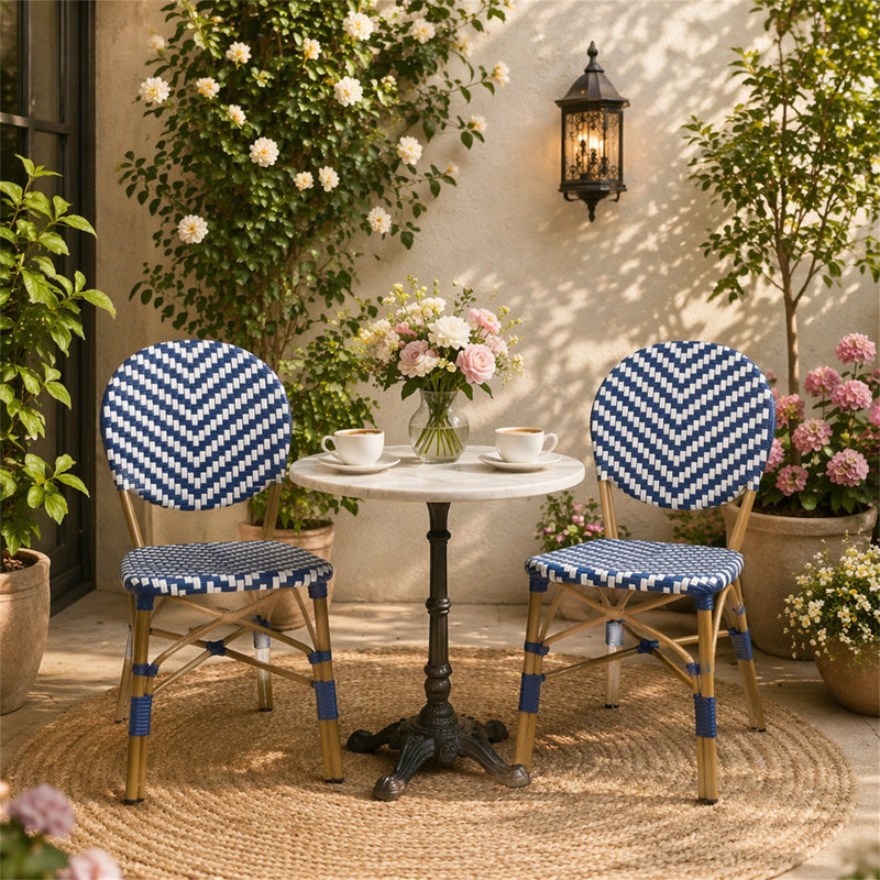 Chaises de bistro françaises sans accoudoirs en aluminium