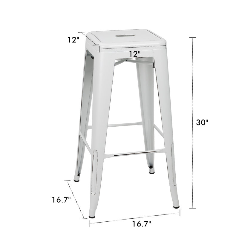 Tabouret de bar 30 po Lansing, Blanc cassé / blanc