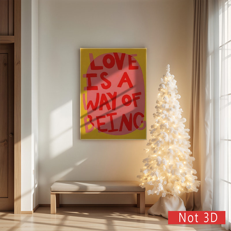 1PC, art mural, affiches encadrées, Love Is A Way of Being, H 12 po x l 18 po