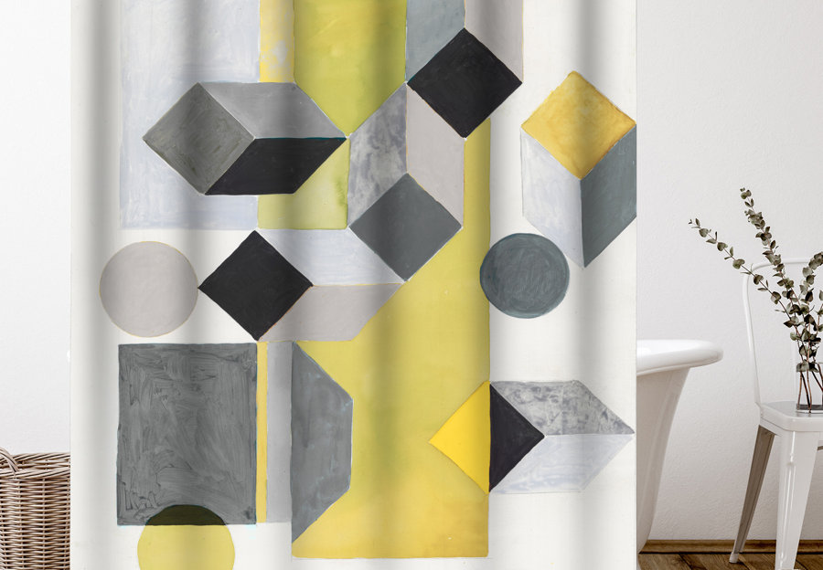 Funky Geometric Shower Curtains Image