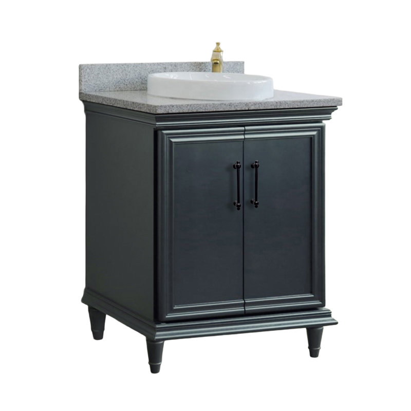  Simple meuble-lavabo galaxie et lavabo rond, 31", Gris