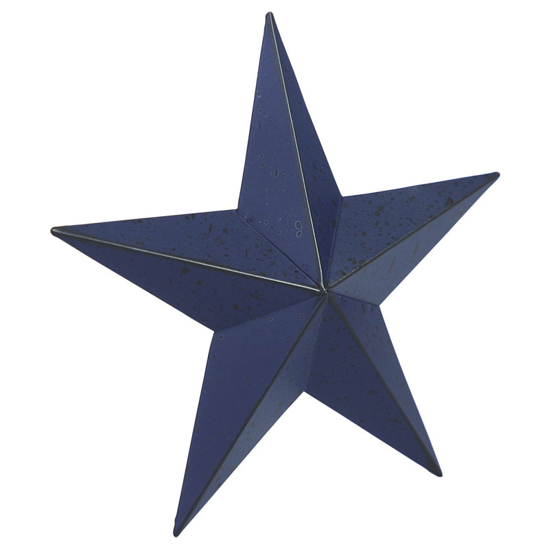  Festive Metal Star Wall Decor, 8" H x 8" W x 0.75" D, Navy