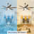 60" Ceiling Fans With Dimmable Led Light Ceiling Fan With Remote Wood Blades 6-speed-515908385-515908384