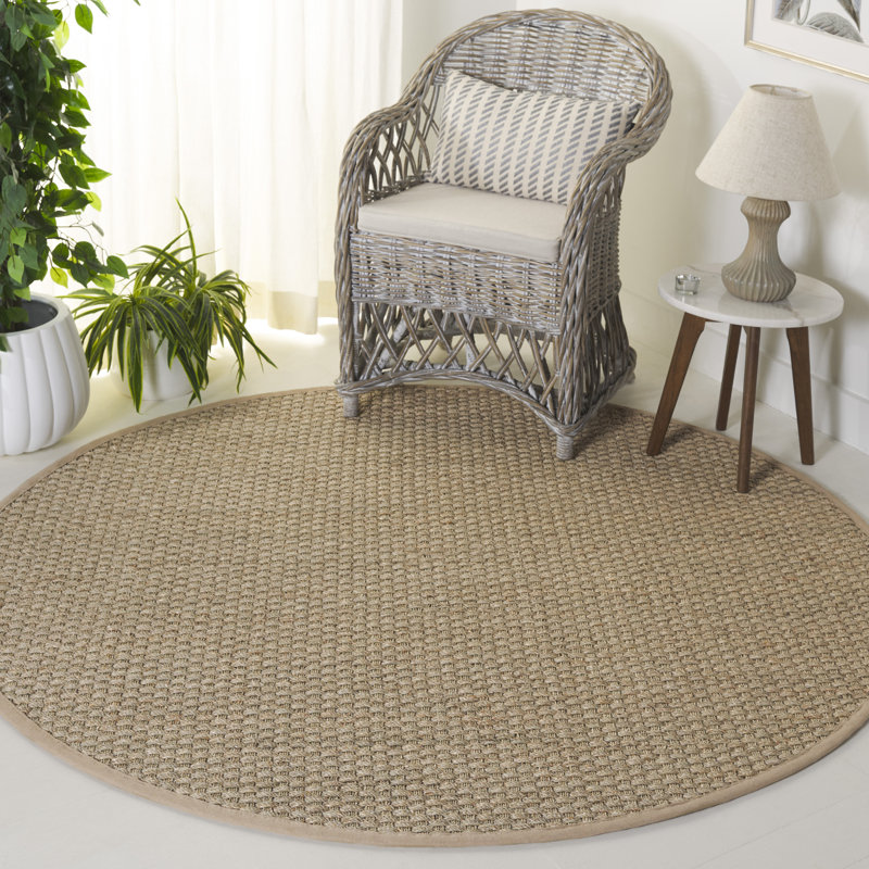 Tapis naturel / beige en lattes de bambou / beige, Rond 12 pi