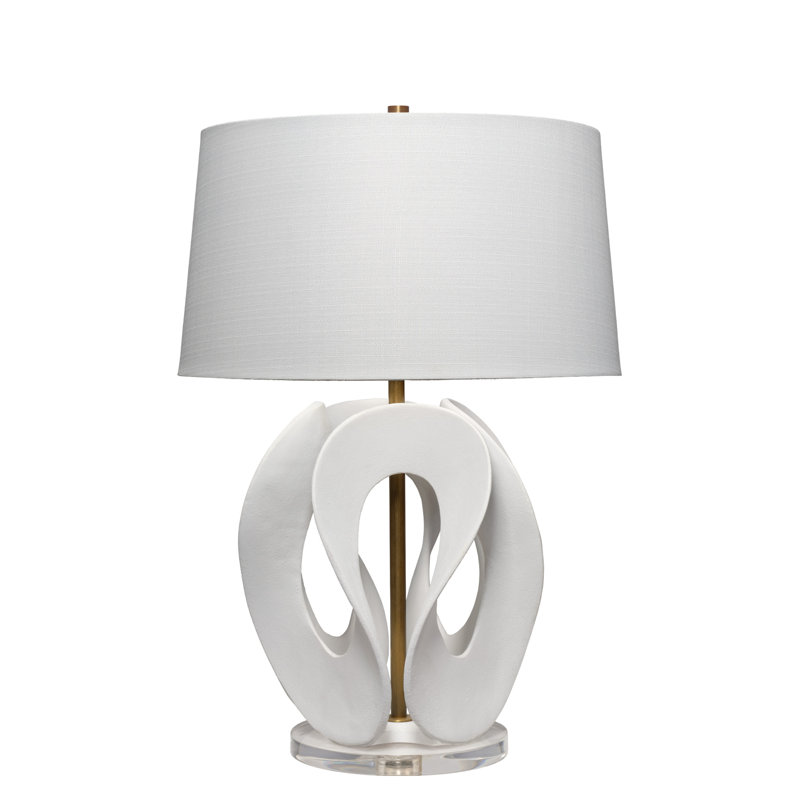 Lampe de table en résine Swan avec abat-jour en lin