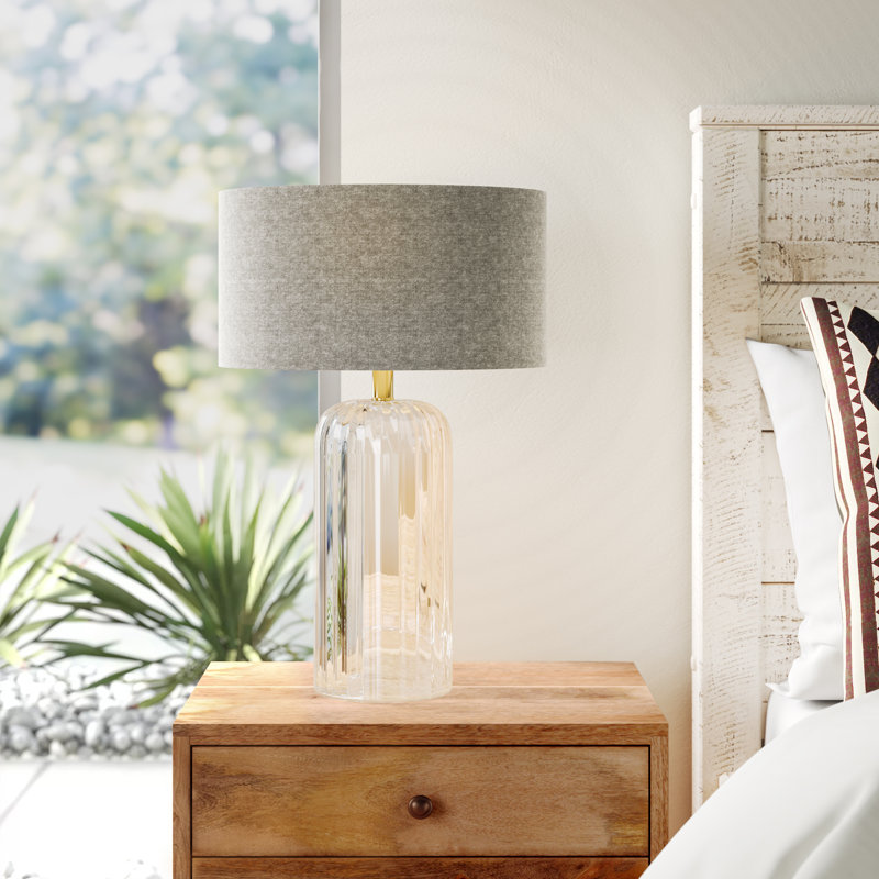Apsar Glass Table Lamp, 22" H x 14.5" W x 14.5" D