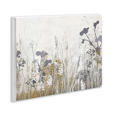 Grey Flower Silhouettes Wall Plaque Art by Design Fabrikken