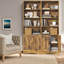 Bibliothèque standard H 70,8 po x l 23,6 po avec 3 tiroirs, portes d'armoire et tablettes ouvertes -1514408514