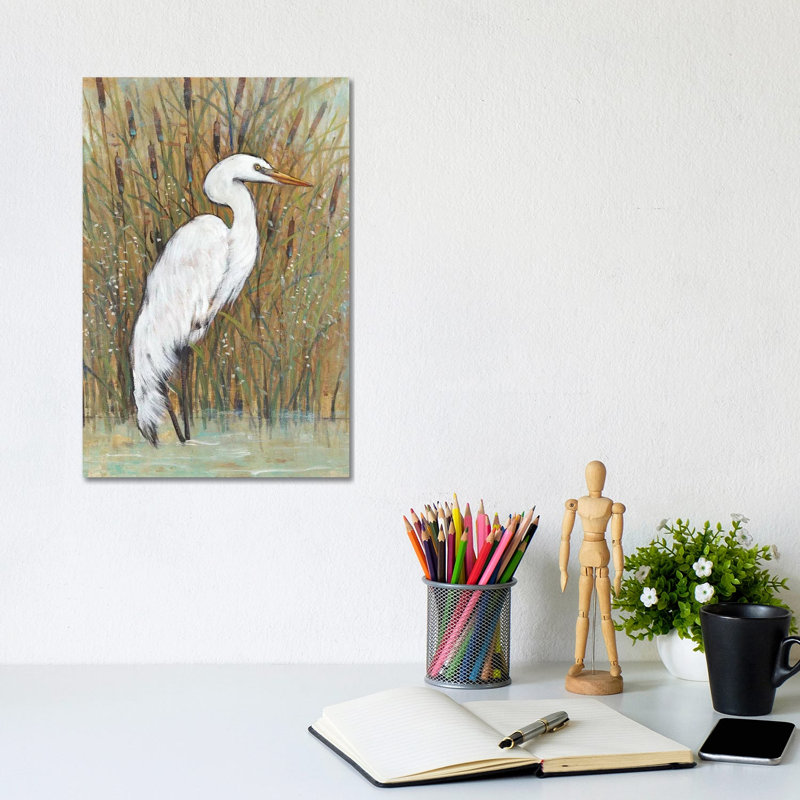 White Egret II 1 Piece Wrapped Canvas Wall Art, 20.32 cm H x 30.48 cm W