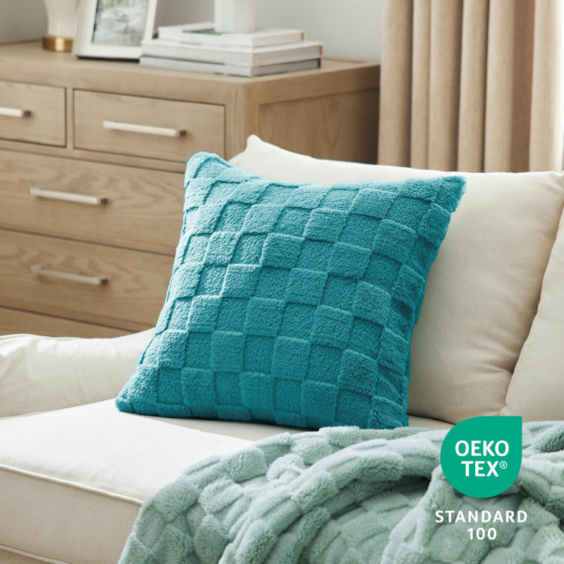 Bedsure Checkered Throw Pillow Covers, Tahitian Teal
