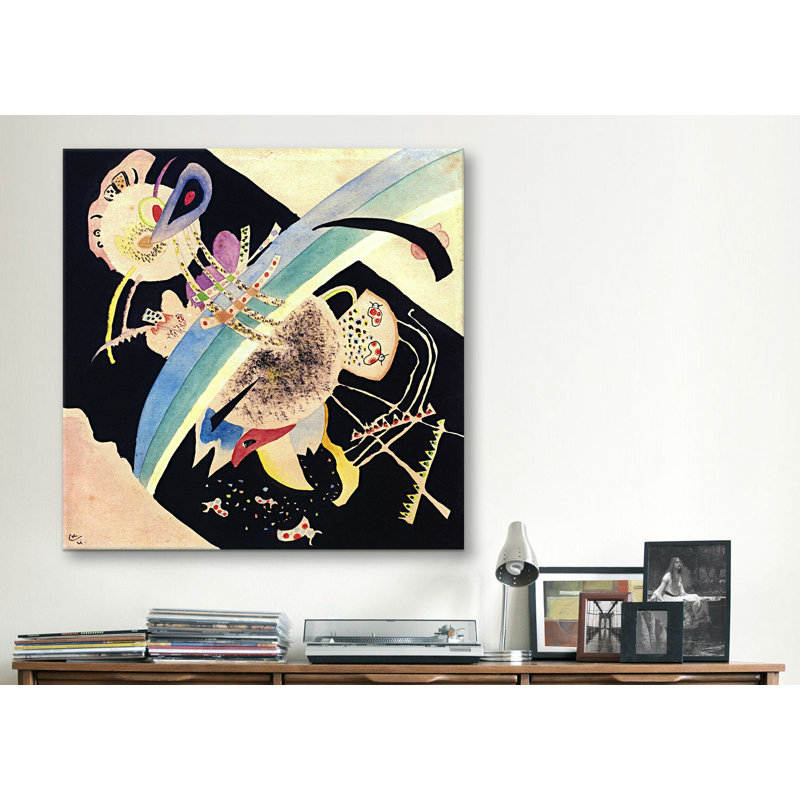 "Study for Circles on Black" par Wassily Kandinsky, reproduction d'art sur toile tendue, H 12 po x l 12 po x P 0,75 po