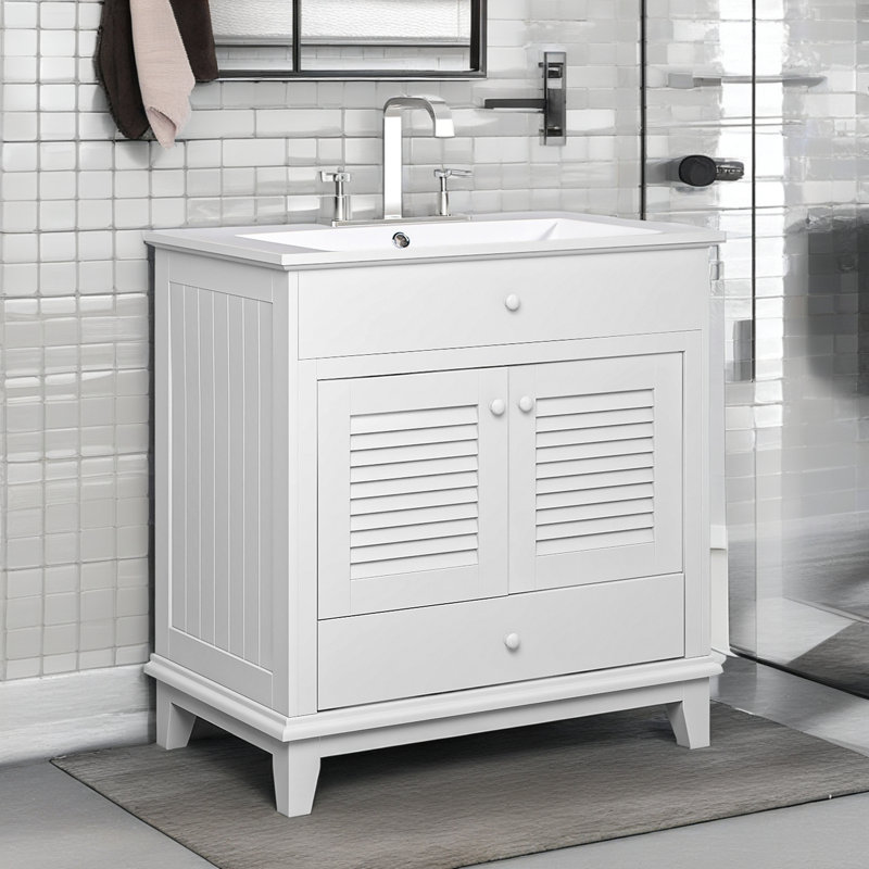 30'' Single Bathroom Vanity With Ceramic Top