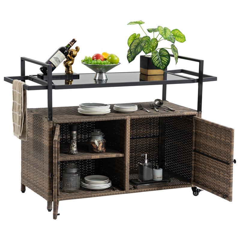Cuisine d'extérieur modulaire l 51,18 po LAFUyso, Brun clair