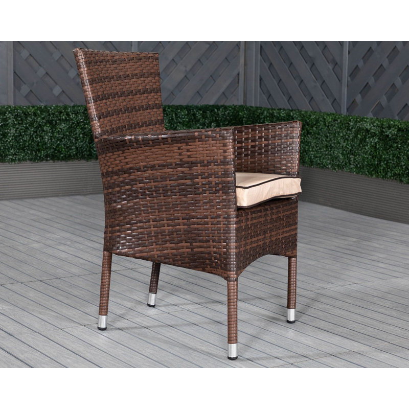 Farrar 2 Seater Rattan Conversation Set, Chocolate/Coffee Cream