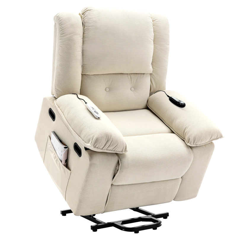 Massage Recliner,Power Lift Chair For Elderly With Adjustable Massage And Heating Function,Recliner Chair With Infinite Position And Side Pocket For Living Room