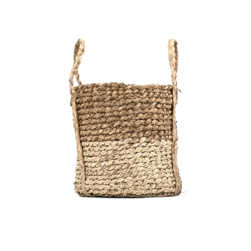 Handmade Seagrass Decorative Basket, 10.5" H x 10.5" W x 10.5" D