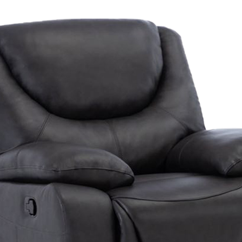 Upholstered Recliner, Charcoal Leather Match