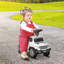 Scooters pour enfants combinant un cadre en acier robuste de 25 x 11,5 x 16,5 po - blanc doux avec rangement et sons de moteur