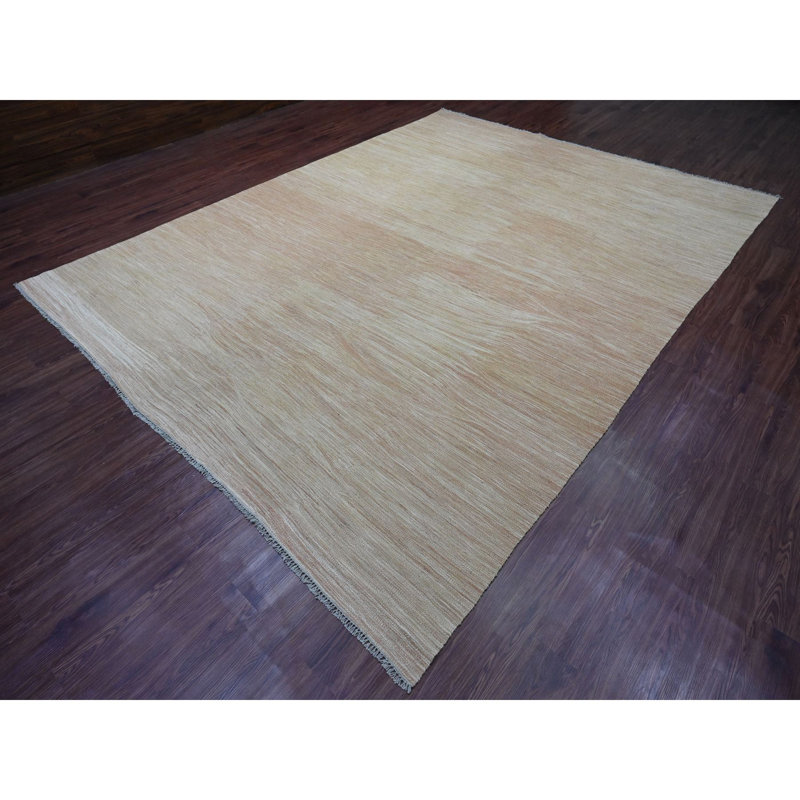 Tapis 9 pi 1 po x 12 pi 2 po en laine mélangée à tissage plat kilim brun uni DA9AF37A0A0F45FD95DAF591F80005EB