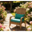 Chaise haute à dossier courbé, chaise Adirondack de patio avec osier en rotin, coussins moelleux-369796922