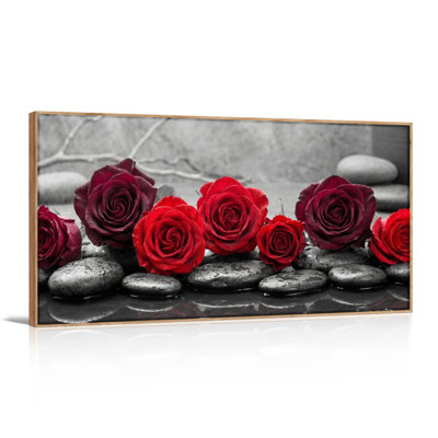 Ensemble de 1 tableau sur toile « Roses rouges »