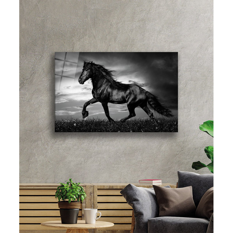 Peinture élégante en verre trempé décoratif, 27,6 po x 43,3 po | 100% verre trempé, épaisseur: 0,16 pouce | Superbe décoration intérieure pour le salon, le bureau ou la galerie | Pièce d'art unique, durable et élégante