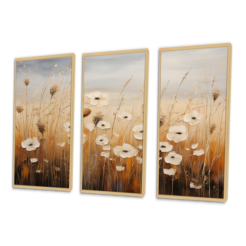 Minimalisme «Meadow Magic I», ensemble de reproductions d'art mural, Cadre naturel flottant, H 40 po x l 60 po x P 1 po