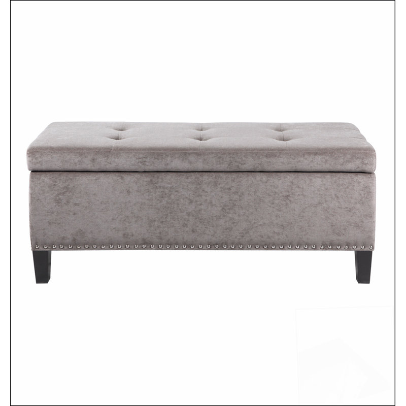 Tufted Top Soft Close Storage Bench Simple design, comfortable and durable, multi-functional bench, Taupe