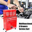 8 coffres à outils rouges avec roulettes, conception verrouillable sécurisée, compartiment de rangement supplémentaire pour outils roulés dans un cadre rouge, robuste et en acier, conception de roue pratique-1685379402