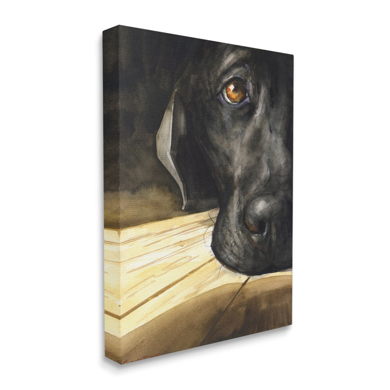 «Labrador Resting Pet Portrait», art mural sur toile surdimensionné brun par George Dyachenko, H 30 po x l 24 po